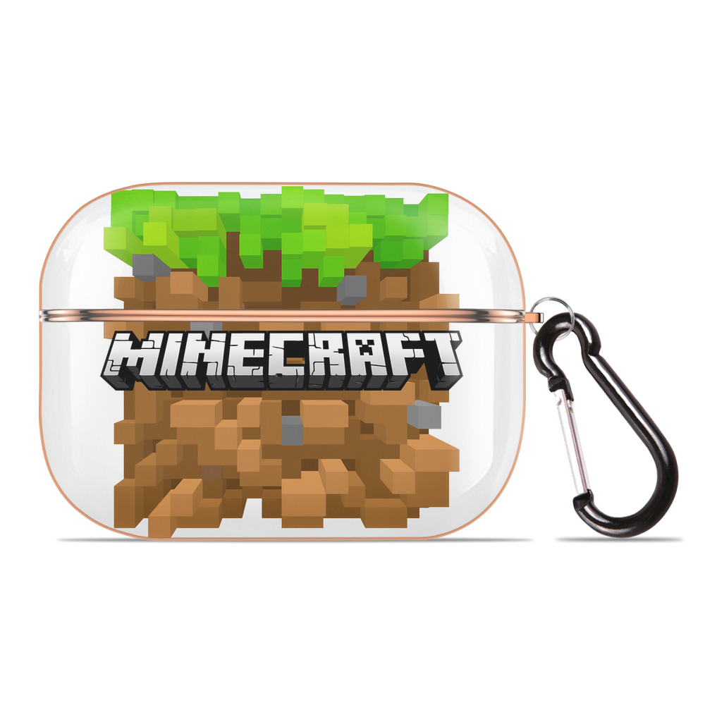 （画像用） マインクラフト ブロックの世界 Minecraft MC Block world 【AirPods Pro用】ハードシェル保護ケース｜耐衝撃・防指紋・カラビナ付き商品仕様