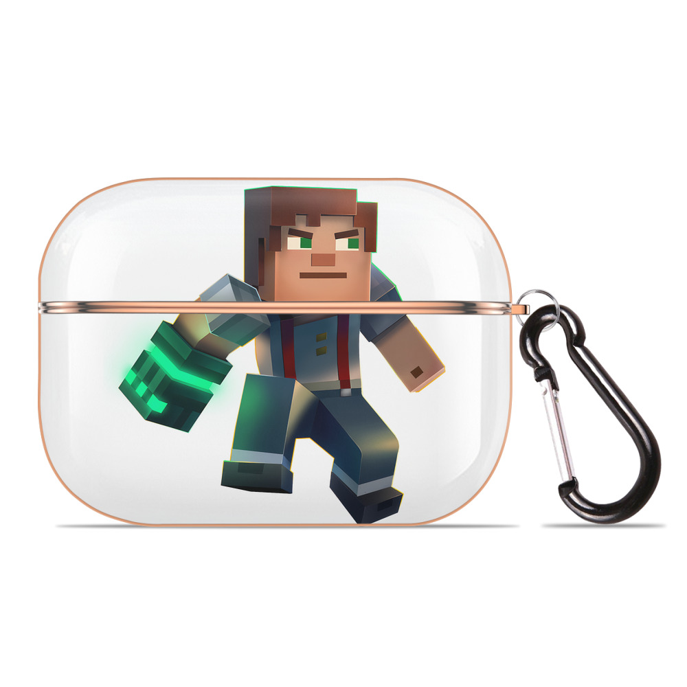 （画像用） マインクラフト ブロックの世界 Minecraft MC Block world 【AirPods Pro用】ハードシェル保護ケース｜耐衝撃・防指紋・カラビナ付き商品仕様