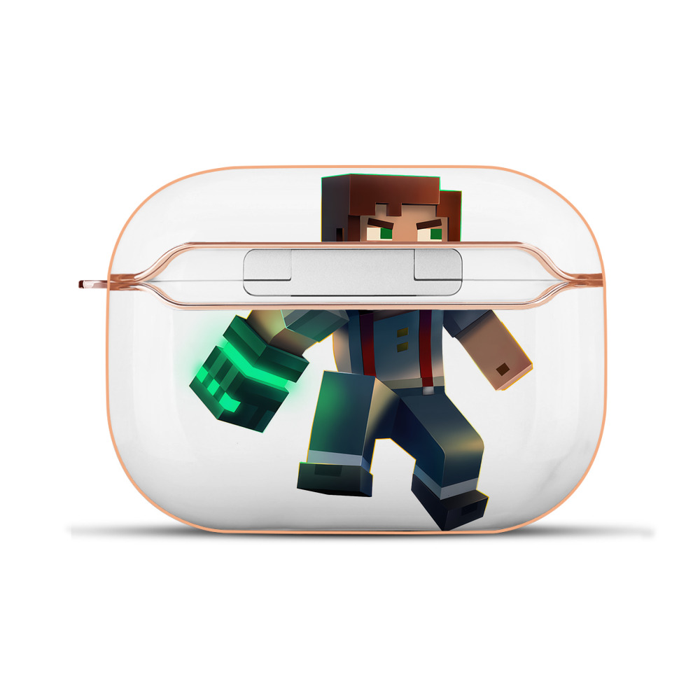 （画像用） マインクラフト ブロックの世界 Minecraft MC Block world 【AirPods Pro用】ハードシェル保護ケース｜耐衝撃・防指紋・カラビナ付き商品仕様