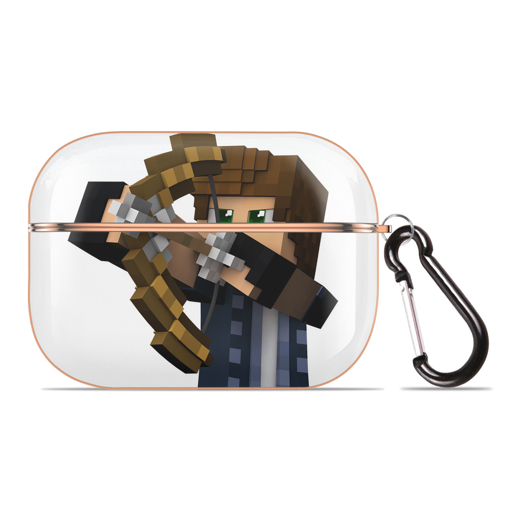 （画像用） マインクラフト ブロックの世界 Minecraft MC Block world 【AirPods Pro用】ハードシェル保護ケース｜耐衝撃・防指紋・カラビナ付き商品仕様