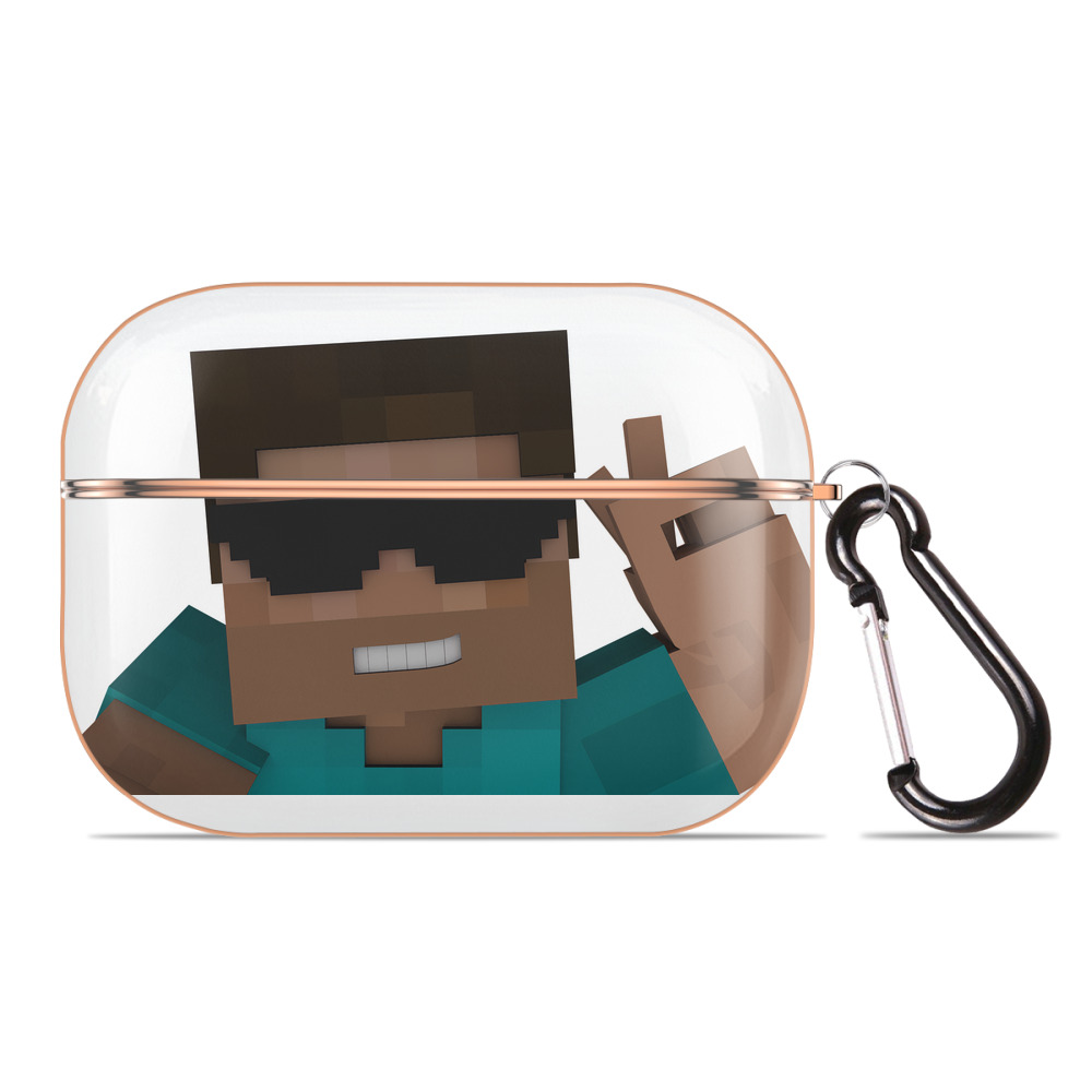 （画像用） マインクラフト ブロックの世界 Minecraft MC Block world 【AirPods Pro用】ハードシェル保護ケース｜耐衝撃・防指紋・カラビナ付き商品仕様