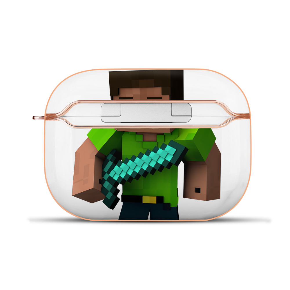 （画像用） マインクラフト ブロックの世界 Minecraft MC Block world 【AirPods Pro用】ハードシェル保護ケース｜耐衝撃・防指紋・カラビナ付き商品仕様