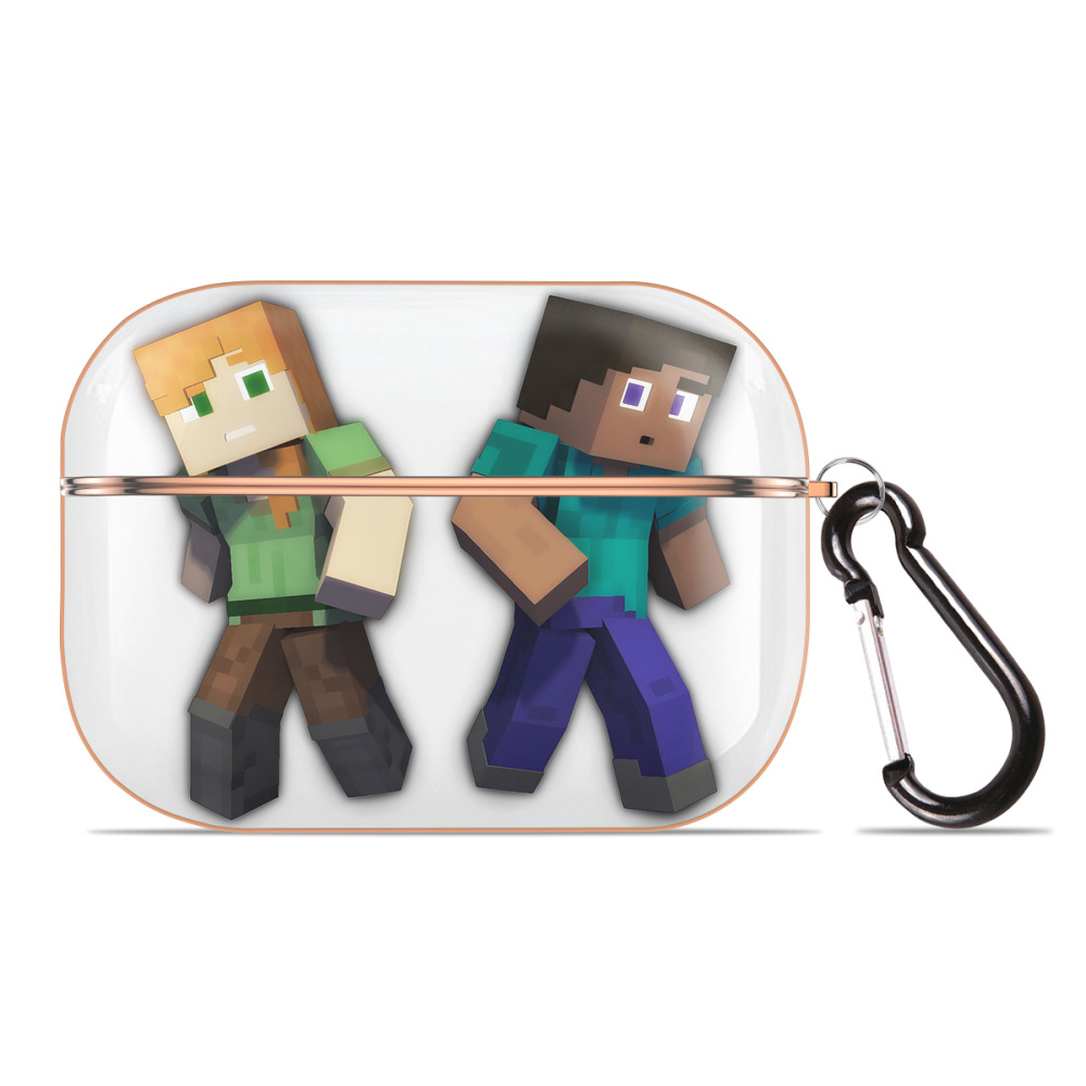 （画像用） マインクラフト ブロックの世界 Minecraft MC Block world 【AirPods Pro用】ハードシェル保護ケース｜耐衝撃・防指紋・カラビナ付き商品仕様