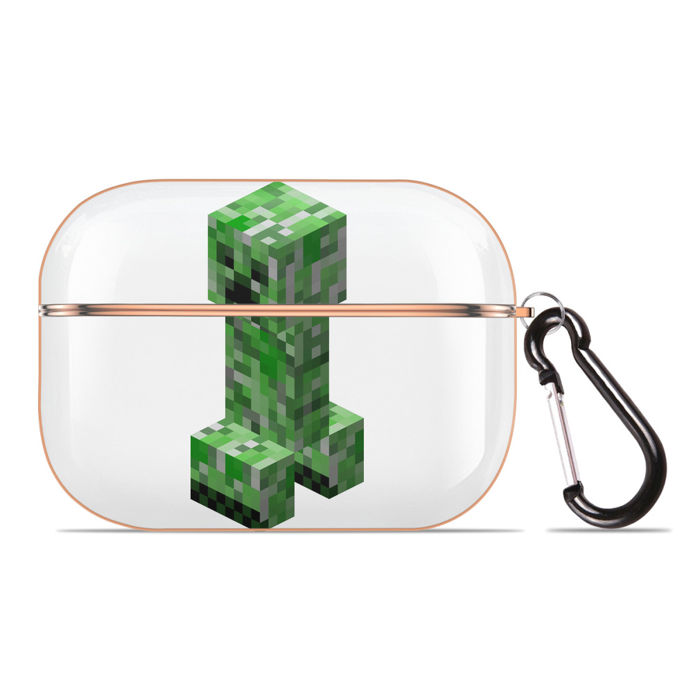 （画像用） マインクラフト ブロックの世界 Minecraft MC Block world 【AirPods Pro用】ハードシェル保護ケース｜耐衝撃・防指紋・カラビナ付き商品仕様
