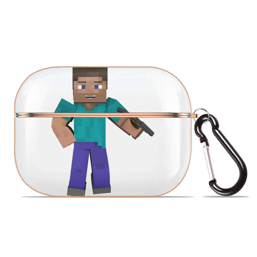 （画像用） マインクラフト ブロックの世界 Minecraft MC Block world 【AirPods Pro用】ハードシェル保護ケース｜耐衝撃・防指紋・カラビナ付き商品仕様