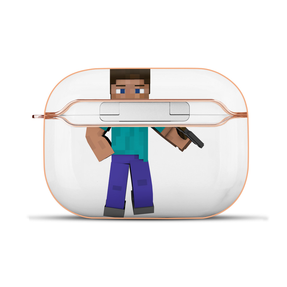 （画像用） マインクラフト ブロックの世界 Minecraft MC Block world 【AirPods Pro用】ハードシェル保護ケース｜耐衝撃・防指紋・カラビナ付き商品仕様