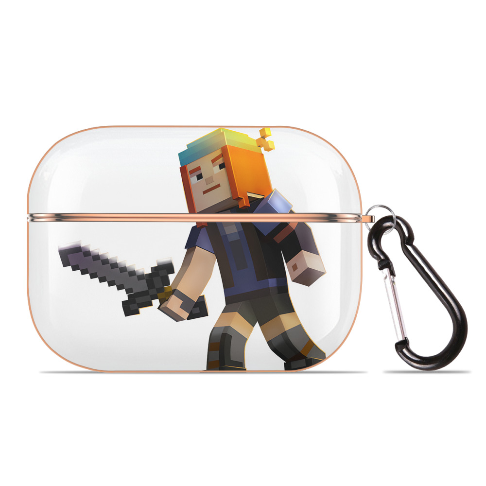 （画像用） マインクラフト ブロックの世界 Minecraft MC Block world 【AirPods Pro用】ハードシェル保護ケース｜耐衝撃・防指紋・カラビナ付き商品仕様