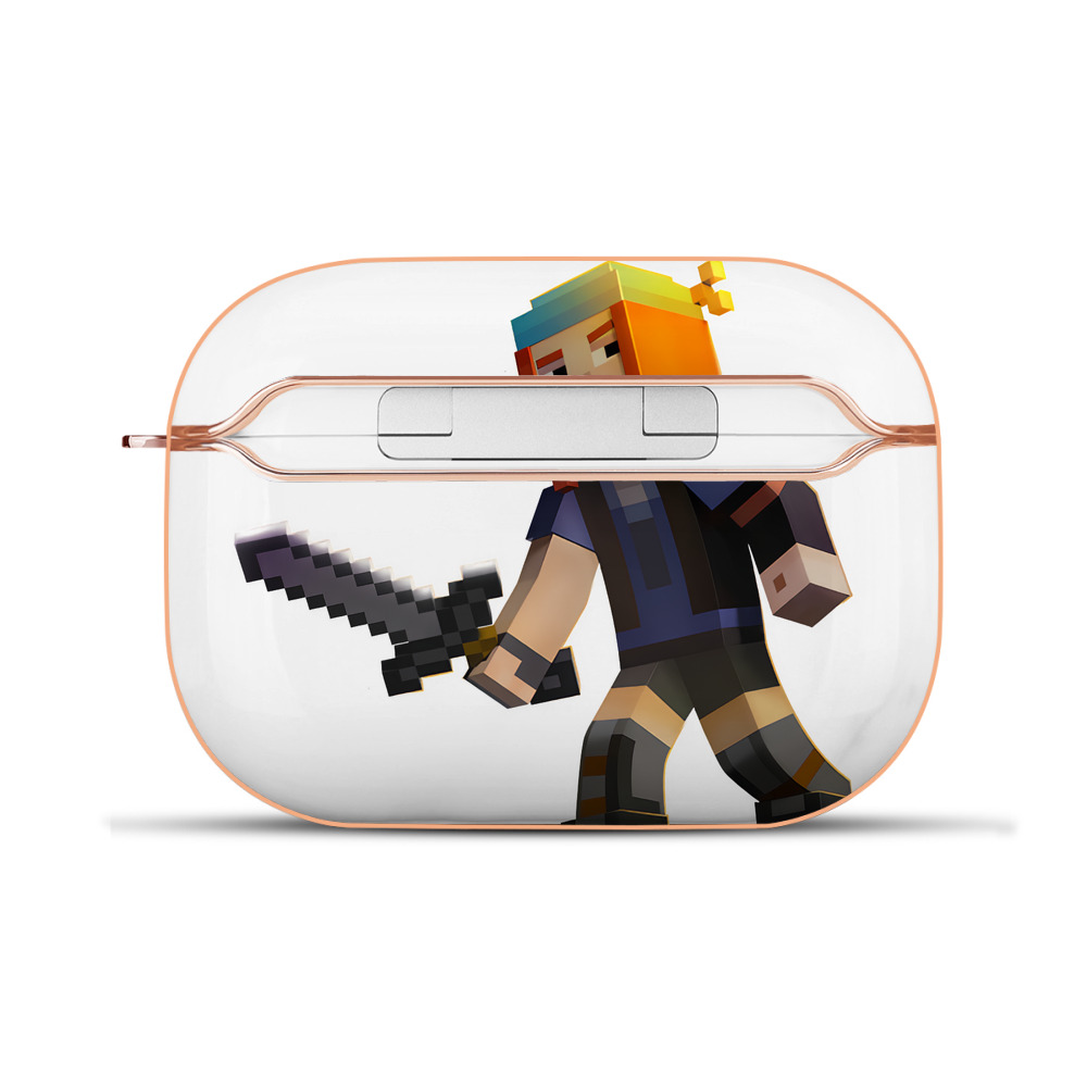 （画像用） マインクラフト ブロックの世界 Minecraft MC Block world 【AirPods Pro用】ハードシェル保護ケース｜耐衝撃・防指紋・カラビナ付き商品仕様
