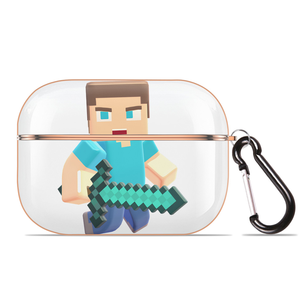 （画像用） マインクラフト ブロックの世界 Minecraft MC Block world 【AirPods Pro用】ハードシェル保護ケース｜耐衝撃・防指紋・カラビナ付き商品仕様