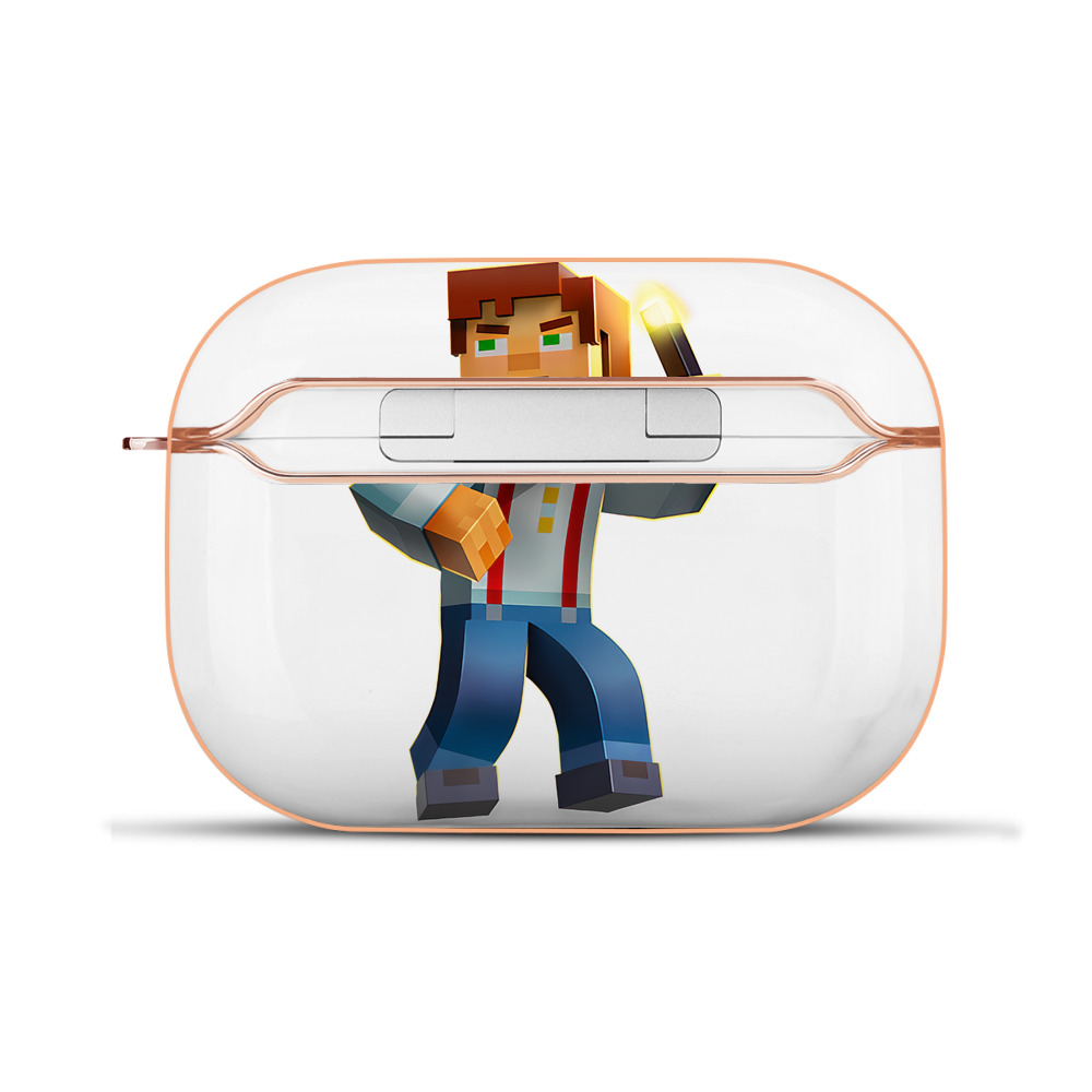 （画像用） マインクラフト ブロックの世界 Minecraft MC Block world 【AirPods Pro用】ハードシェル保護ケース｜耐衝撃・防指紋・カラビナ付き商品仕様