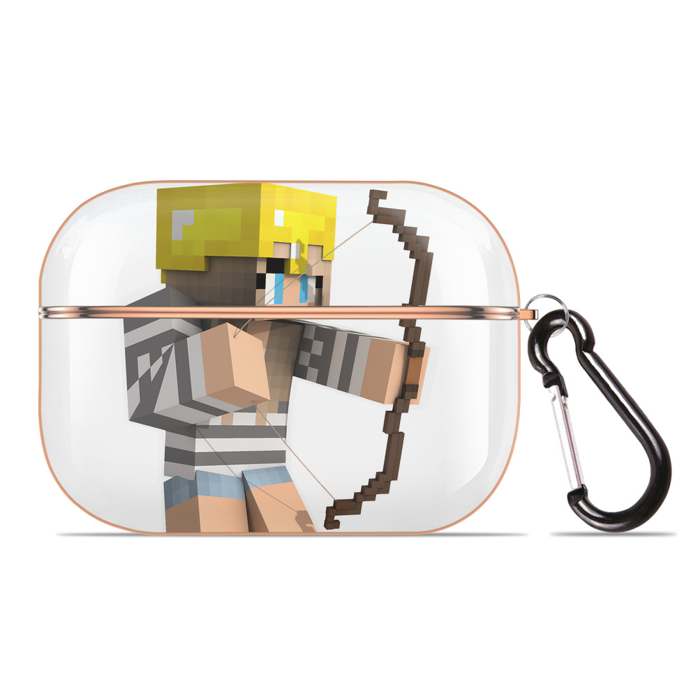（画像用） マインクラフト ブロックの世界 Minecraft MC Block world 【AirPods Pro用】ハードシェル保護ケース｜耐衝撃・防指紋・カラビナ付き商品仕様