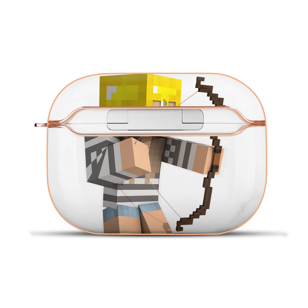 （画像用） マインクラフト ブロックの世界 Minecraft MC Block world 【AirPods Pro用】ハードシェル保護ケース｜耐衝撃・防指紋・カラビナ付き商品仕様