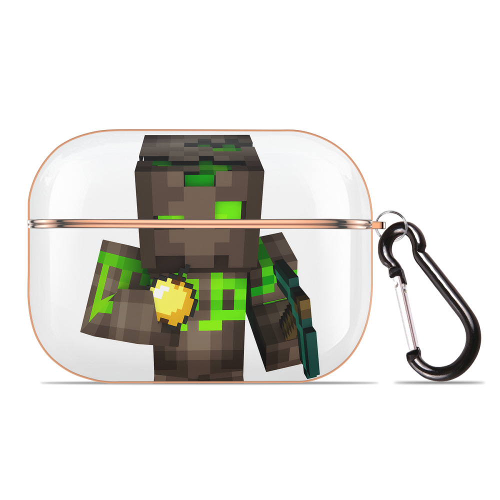 （画像用） マインクラフト ブロックの世界 Minecraft MC Block world 【AirPods Pro用】ハードシェル保護ケース｜耐衝撃・防指紋・カラビナ付き商品仕様