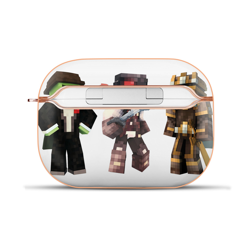 （画像用） マインクラフト ブロックの世界 Minecraft MC Block world 【AirPods Pro用】ハードシェル保護ケース｜耐衝撃・防指紋・カラビナ付き商品仕様