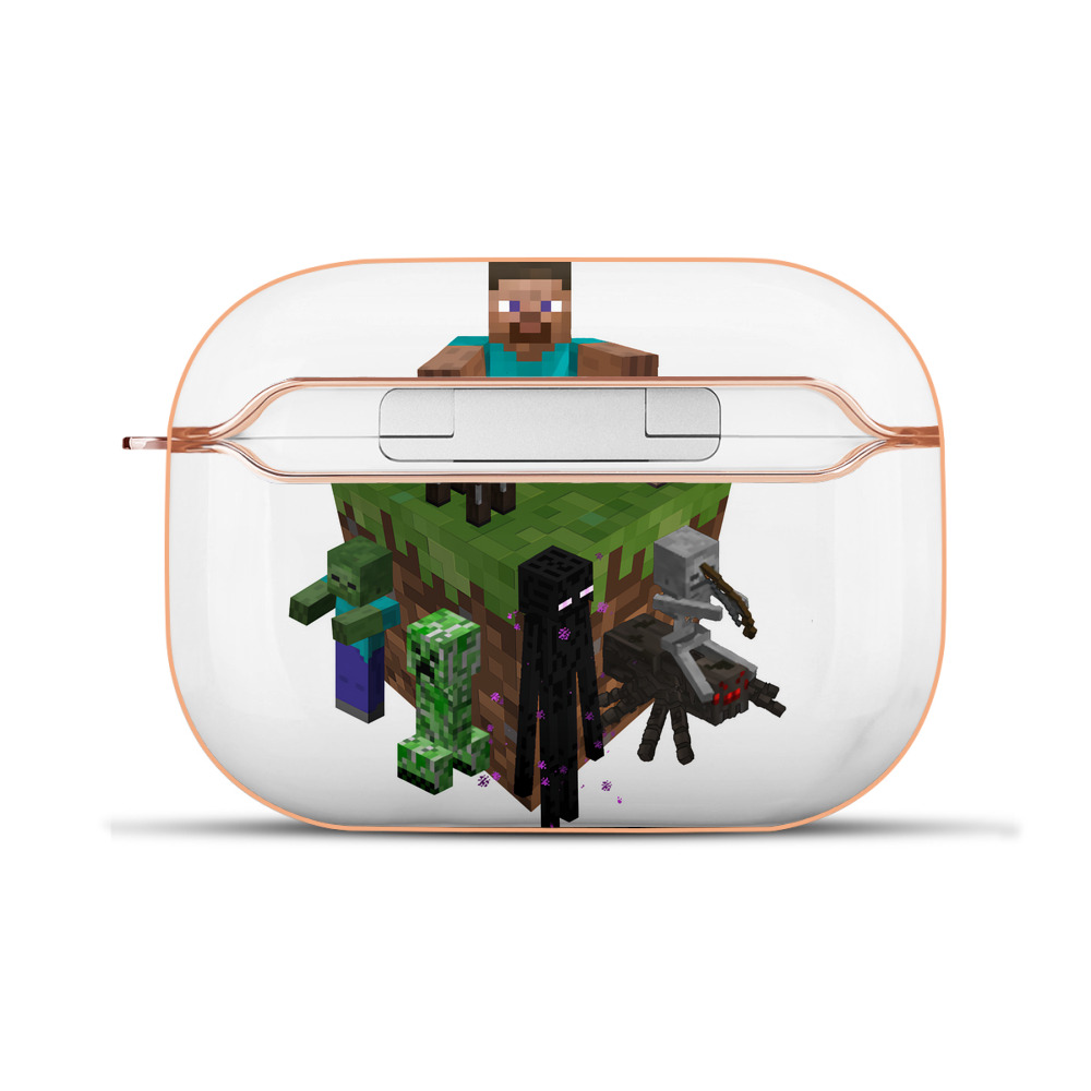 （画像用） マインクラフト ブロックの世界 Minecraft MC Block world 【AirPods Pro用】ハードシェル保護ケース｜耐衝撃・防指紋・カラビナ付き商品仕様