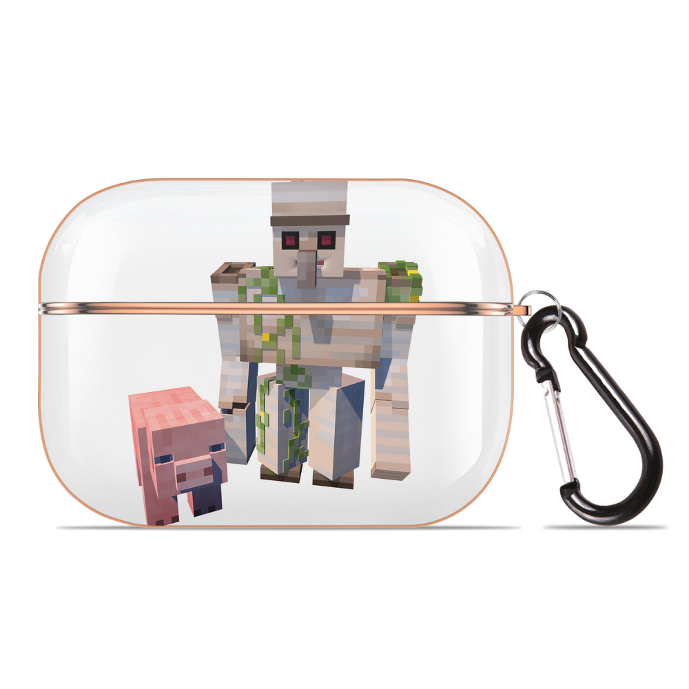 （画像用） マインクラフト ブロックの世界 Minecraft MC Block world 【AirPods Pro用】ハードシェル保護ケース｜耐衝撃・防指紋・カラビナ付き商品仕様