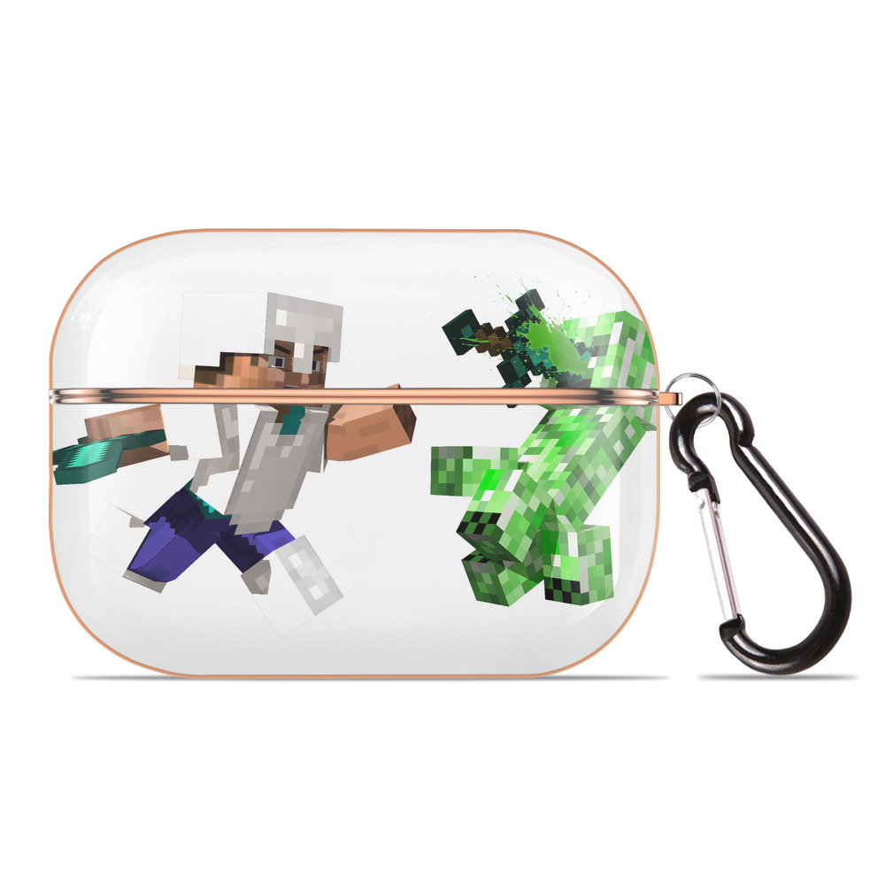 （画像用） マインクラフト ブロックの世界 Minecraft MC Block world 【AirPods Pro用】ハードシェル保護ケース｜耐衝撃・防指紋・カラビナ付き商品仕様