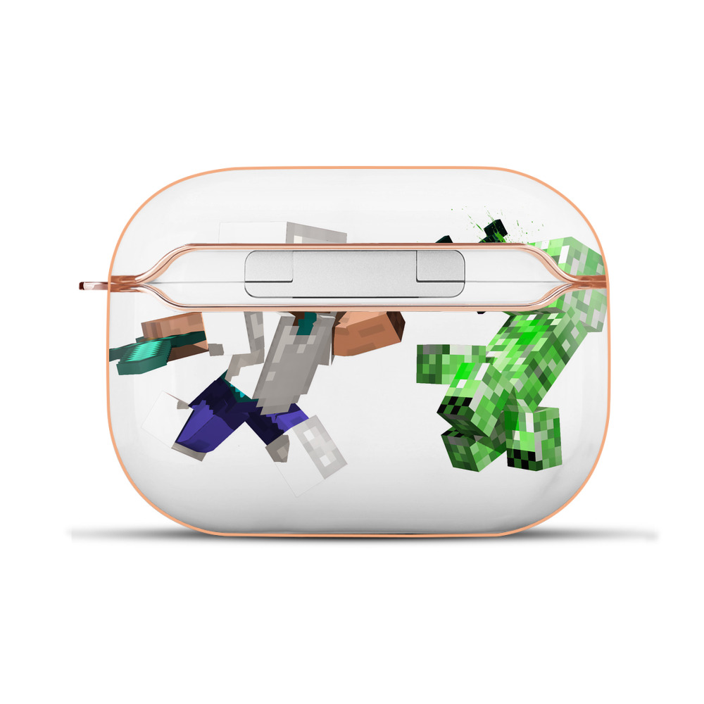 （画像用） マインクラフト ブロックの世界 Minecraft MC Block world 【AirPods Pro用】ハードシェル保護ケース｜耐衝撃・防指紋・カラビナ付き商品仕様