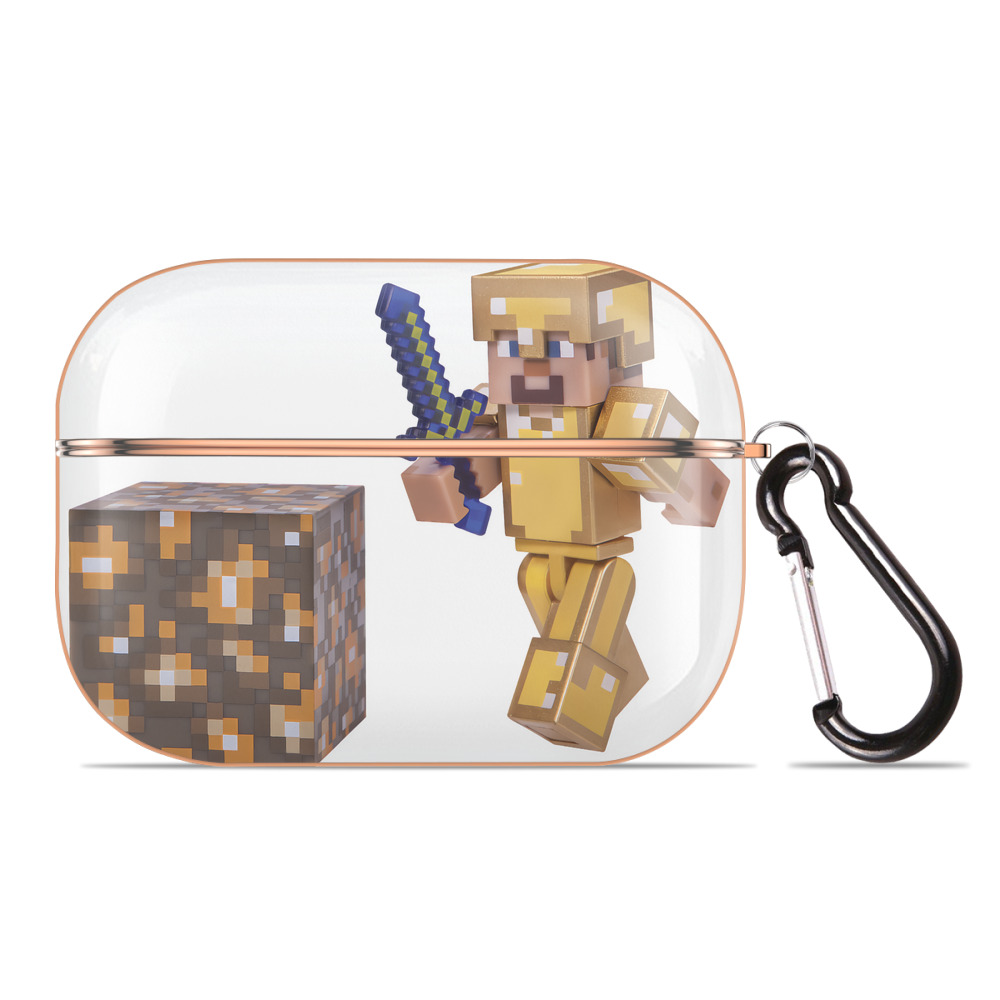（画像用） マインクラフト ブロックの世界 Minecraft MC Block world 【AirPods Pro用】ハードシェル保護ケース｜耐衝撃・防指紋・カラビナ付き商品仕様