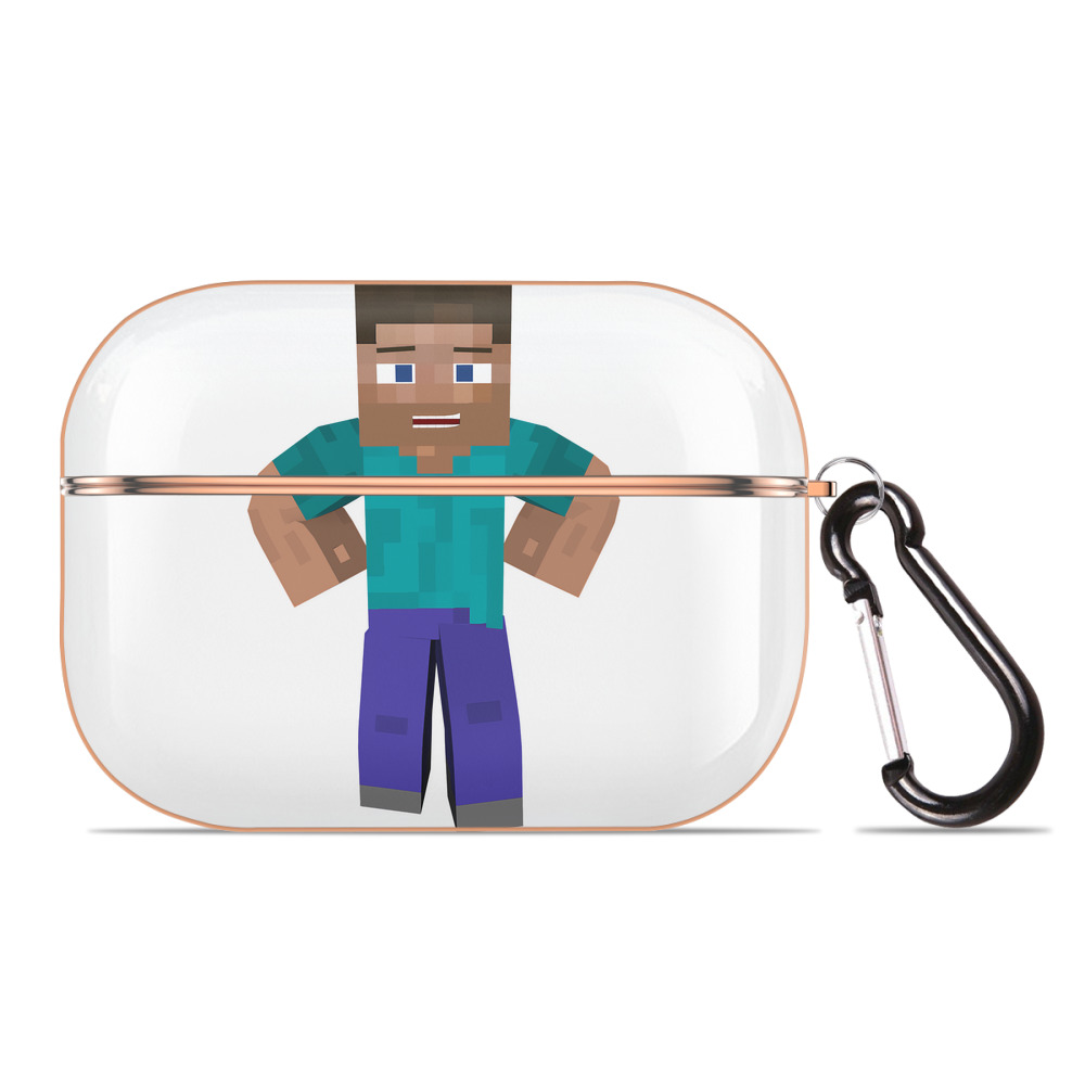 （画像用） マインクラフト ブロックの世界 Minecraft MC Block world 【AirPods Pro用】ハードシェル保護ケース｜耐衝撃・防指紋・カラビナ付き商品仕様