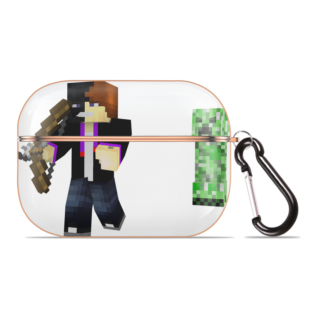 （画像用） マインクラフト ブロックの世界 Minecraft MC Block world 【AirPods Pro用】ハードシェル保護ケース｜耐衝撃・防指紋・カラビナ付き商品仕様