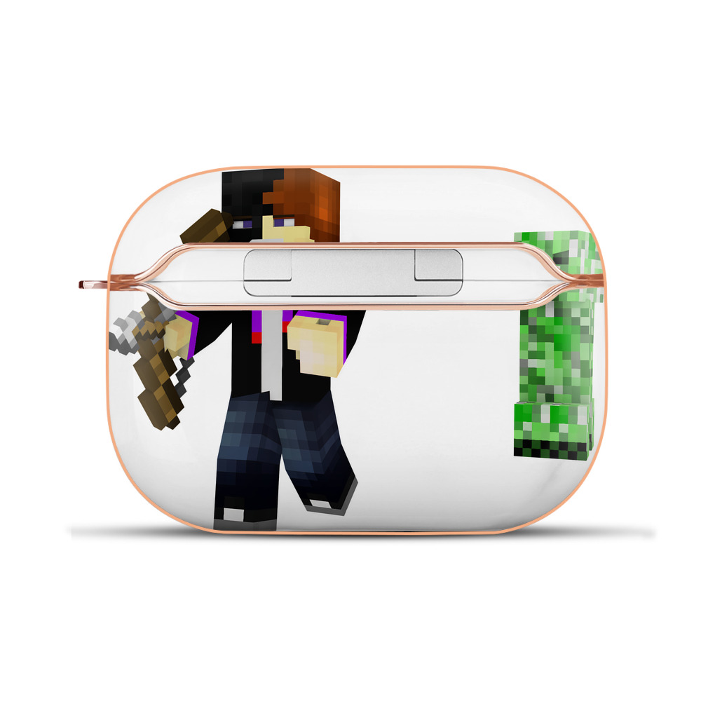 （画像用） マインクラフト ブロックの世界 Minecraft MC Block world 【AirPods Pro用】ハードシェル保護ケース｜耐衝撃・防指紋・カラビナ付き商品仕様