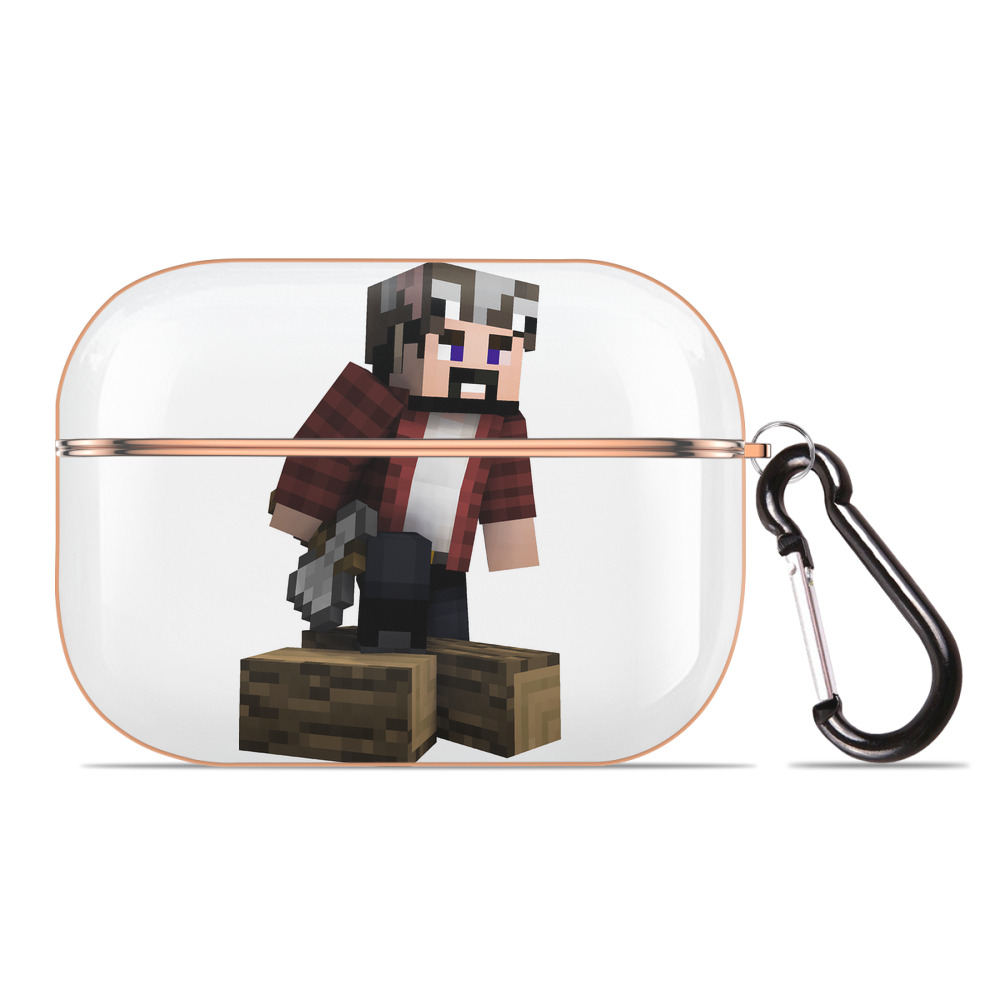 （画像用） マインクラフト ブロックの世界 Minecraft MC Block world 【AirPods Pro用】ハードシェル保護ケース｜耐衝撃・防指紋・カラビナ付き商品仕様