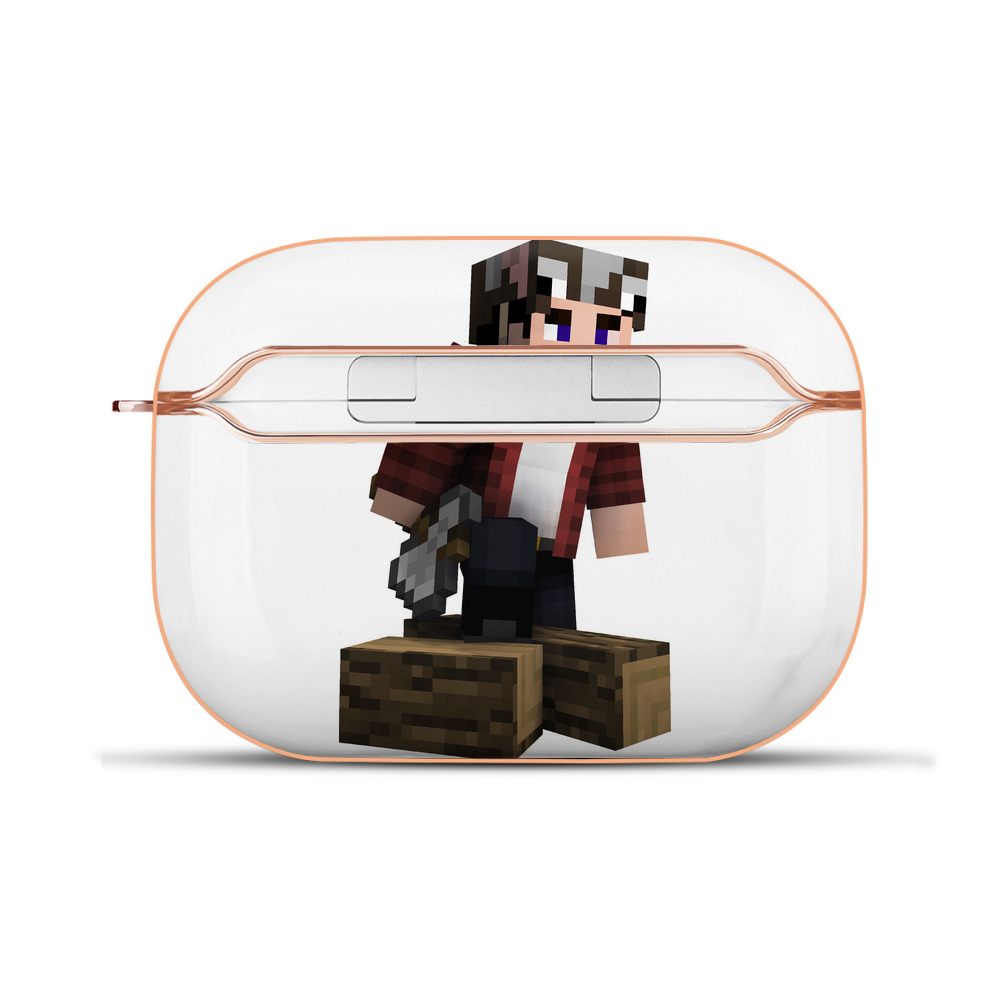 （画像用） マインクラフト ブロックの世界 Minecraft MC Block world 【AirPods Pro用】ハードシェル保護ケース｜耐衝撃・防指紋・カラビナ付き商品仕様
