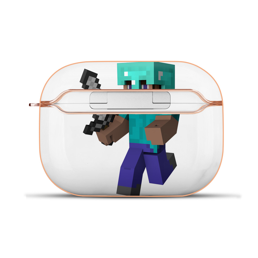 （画像用） マインクラフト ブロックの世界 Minecraft MC Block world 【AirPods Pro用】ハードシェル保護ケース｜耐衝撃・防指紋・カラビナ付き商品仕様