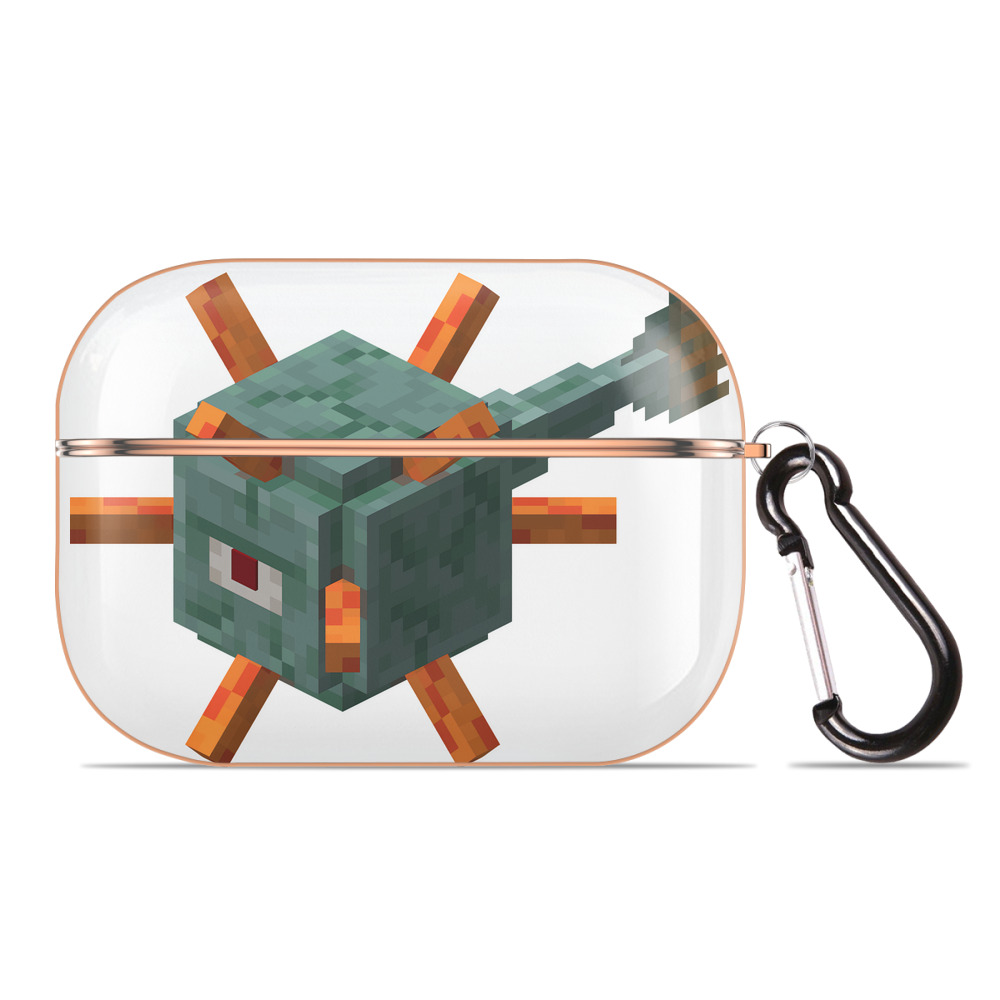 （画像用） マインクラフト ブロックの世界 Minecraft MC Block world 【AirPods Pro用】ハードシェル保護ケース｜耐衝撃・防指紋・カラビナ付き商品仕様