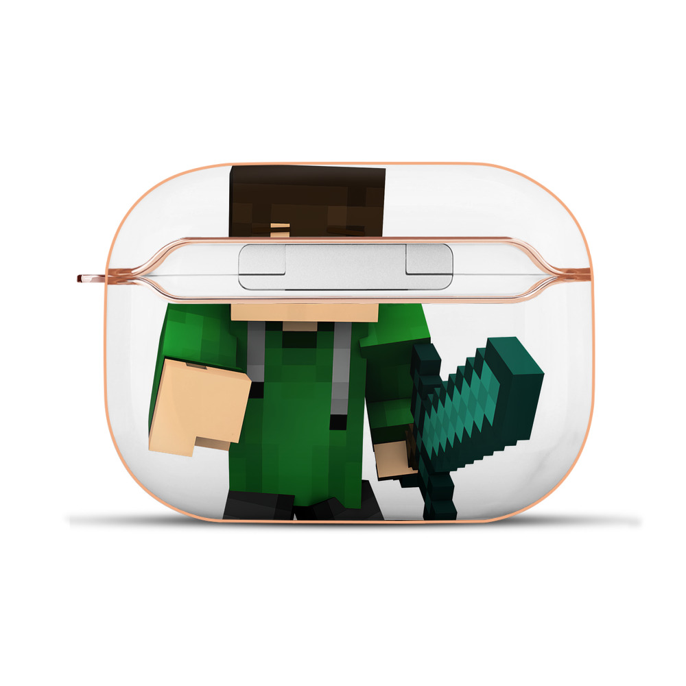 （画像用） マインクラフト ブロックの世界 Minecraft MC Block world 【AirPods Pro用】ハードシェル保護ケース｜耐衝撃・防指紋・カラビナ付き商品仕様