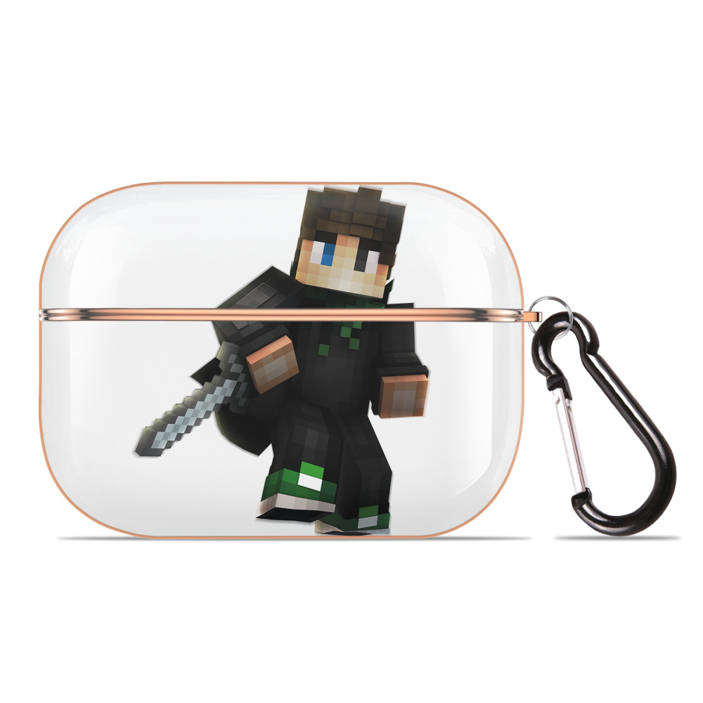 （画像用） マインクラフト ブロックの世界 Minecraft MC Block world 【AirPods Pro用】ハードシェル保護ケース｜耐衝撃・防指紋・カラビナ付き商品仕様