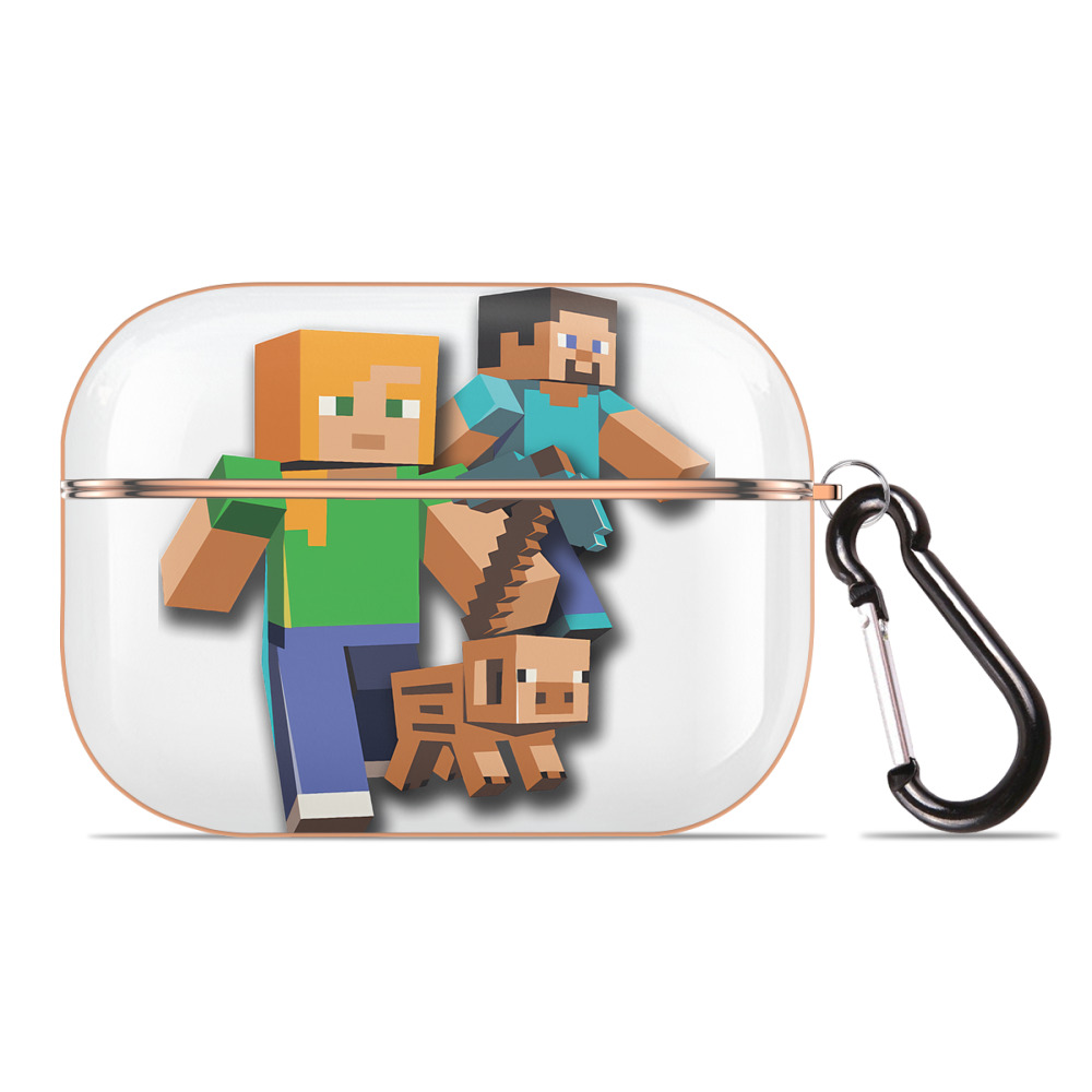 （画像用） マインクラフト ブロックの世界 Minecraft MC Block world 【AirPods Pro用】ハードシェル保護ケース｜耐衝撃・防指紋・カラビナ付き商品仕様