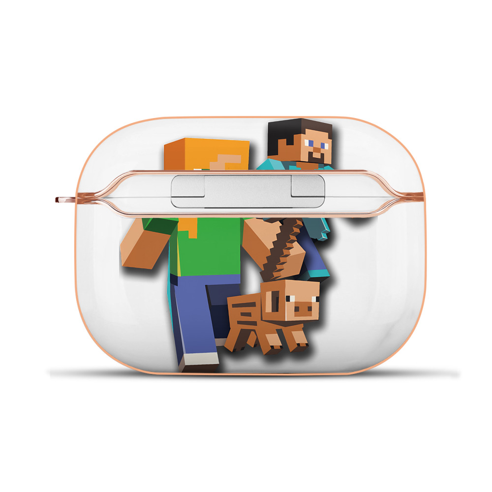 （画像用） マインクラフト ブロックの世界 Minecraft MC Block world 【AirPods Pro用】ハードシェル保護ケース｜耐衝撃・防指紋・カラビナ付き商品仕様