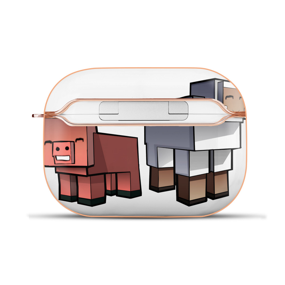 （画像用） マインクラフト ブロックの世界 Minecraft MC Block world 【AirPods Pro用】ハードシェル保護ケース｜耐衝撃・防指紋・カラビナ付き商品仕様