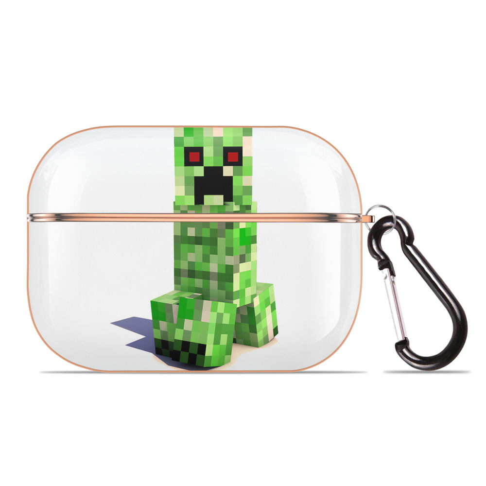 （画像用） マインクラフト ブロックの世界 Minecraft MC Block world 【AirPods Pro用】ハードシェル保護ケース｜耐衝撃・防指紋・カラビナ付き商品仕様