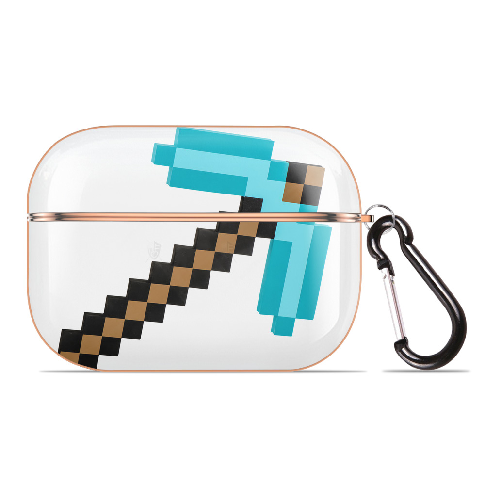 （画像用） マインクラフト ブロックの世界 Minecraft MC Block world 【AirPods Pro用】ハードシェル保護ケース｜耐衝撃・防指紋・カラビナ付き商品仕様