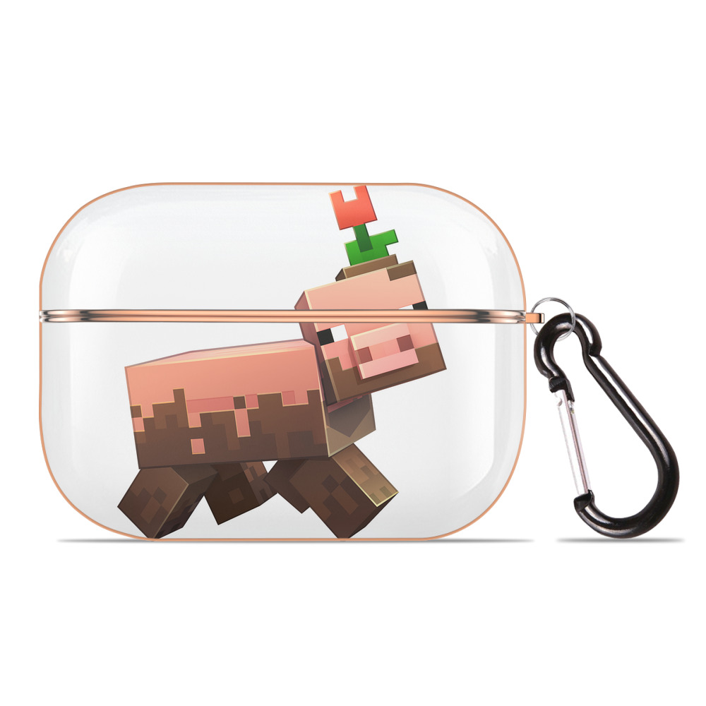 （画像用） マインクラフト ブロックの世界 Minecraft MC Block world 【AirPods Pro用】ハードシェル保護ケース｜耐衝撃・防指紋・カラビナ付き商品仕様