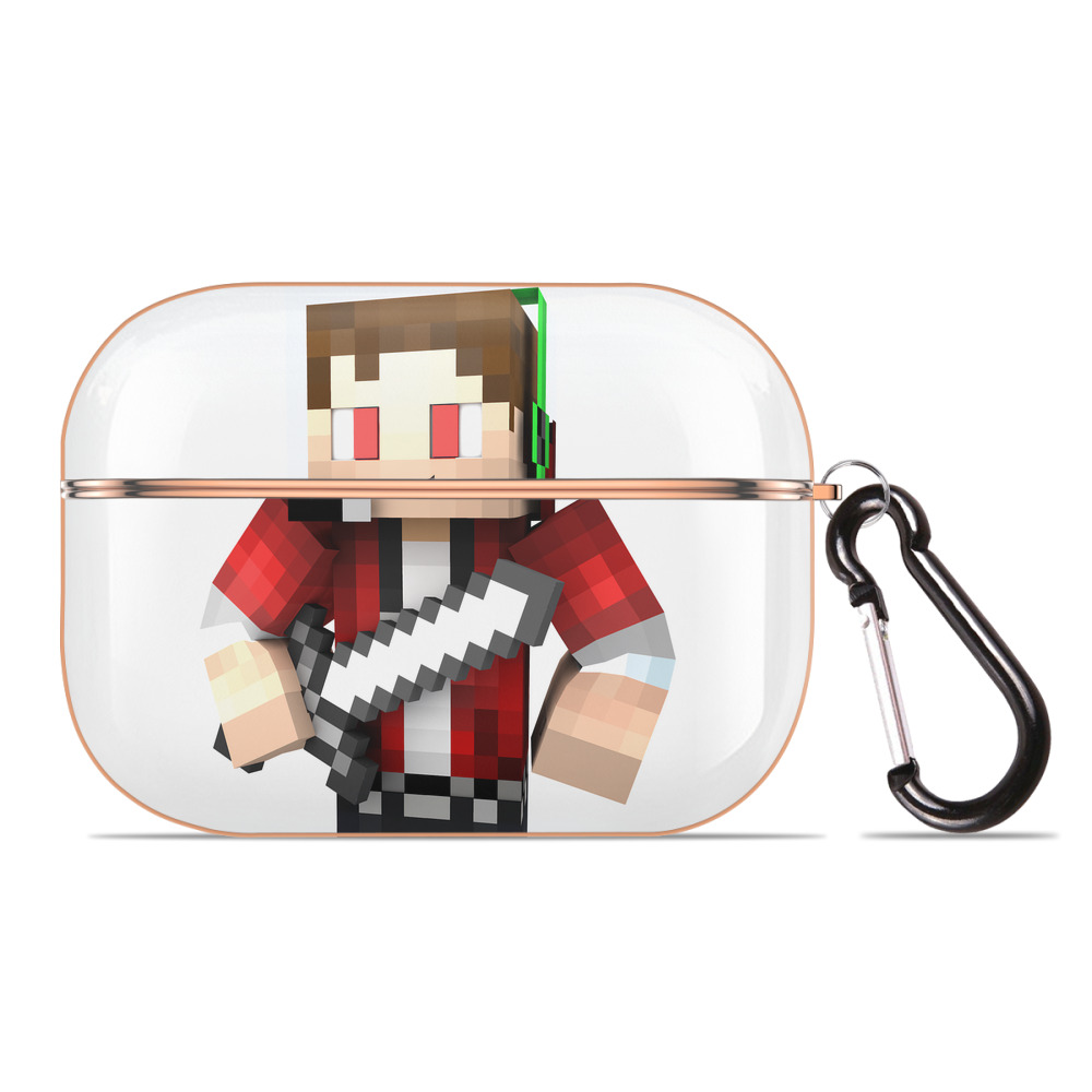 （画像用） マインクラフト ブロックの世界 Minecraft MC Block world 【AirPods Pro用】ハードシェル保護ケース｜耐衝撃・防指紋・カラビナ付き商品仕様