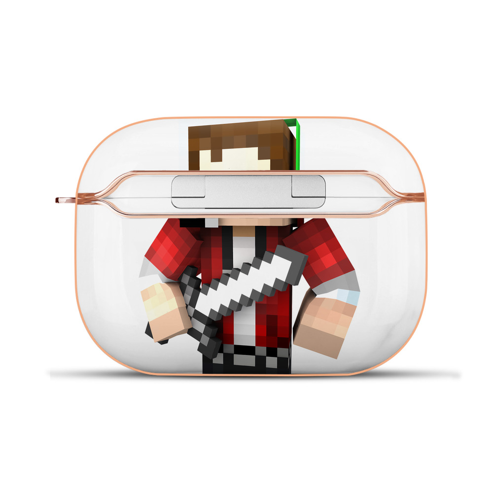 （画像用） マインクラフト ブロックの世界 Minecraft MC Block world 【AirPods Pro用】ハードシェル保護ケース｜耐衝撃・防指紋・カラビナ付き商品仕様