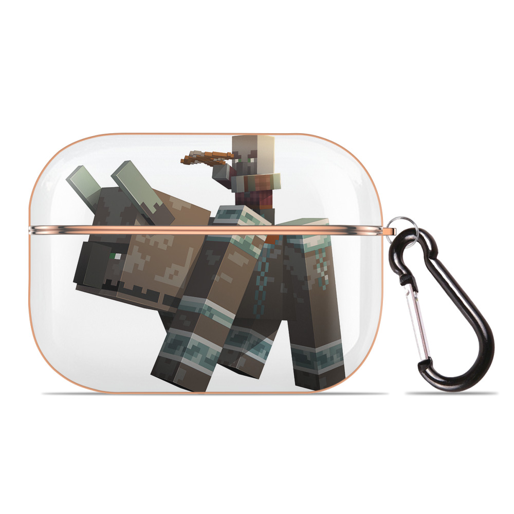 （画像用） マインクラフト ブロックの世界 Minecraft MC Block world 【AirPods Pro用】ハードシェル保護ケース｜耐衝撃・防指紋・カラビナ付き商品仕様