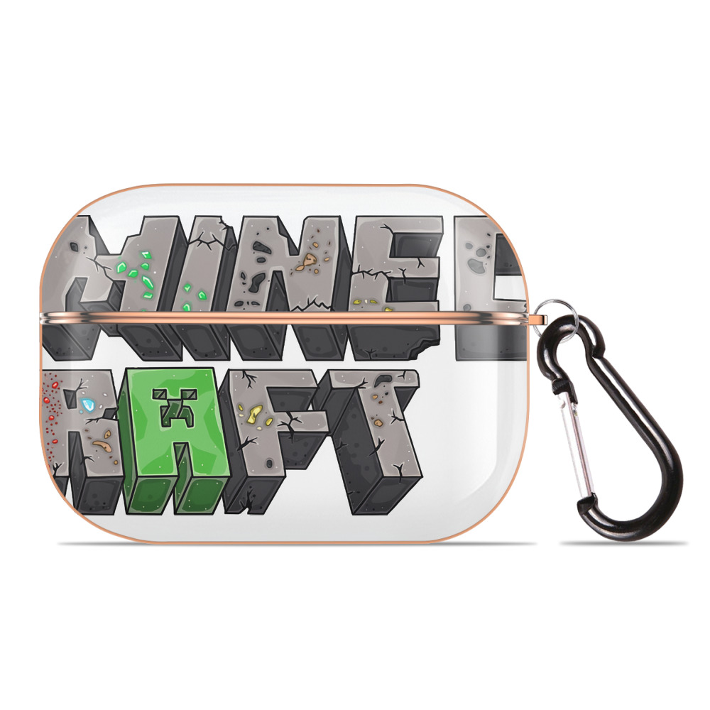 （画像用） マインクラフト ブロックの世界 Minecraft MC Block world 【AirPods Pro用】ハードシェル保護ケース｜耐衝撃・防指紋・カラビナ付き商品仕様