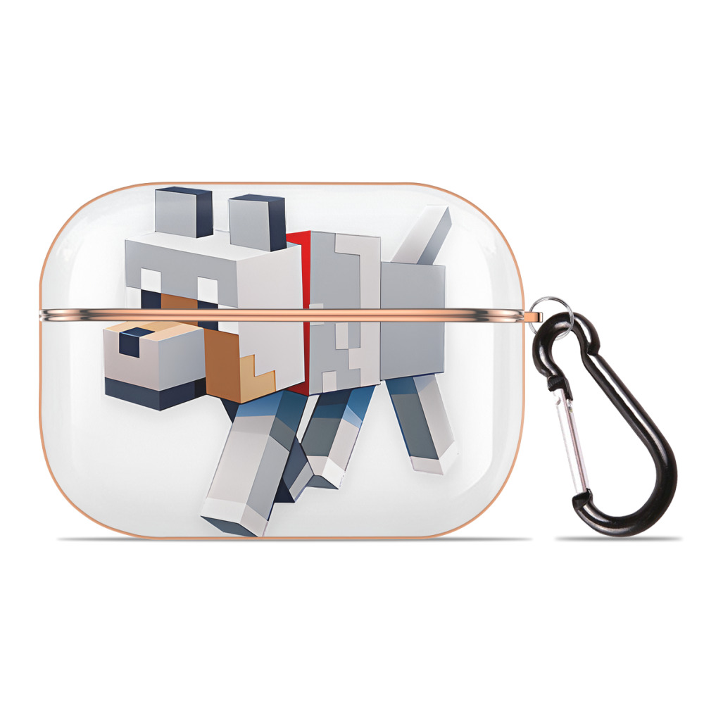 （画像用） マインクラフト ブロックの世界 Minecraft MC Block world 【AirPods Pro用】ハードシェル保護ケース｜耐衝撃・防指紋・カラビナ付き商品仕様
