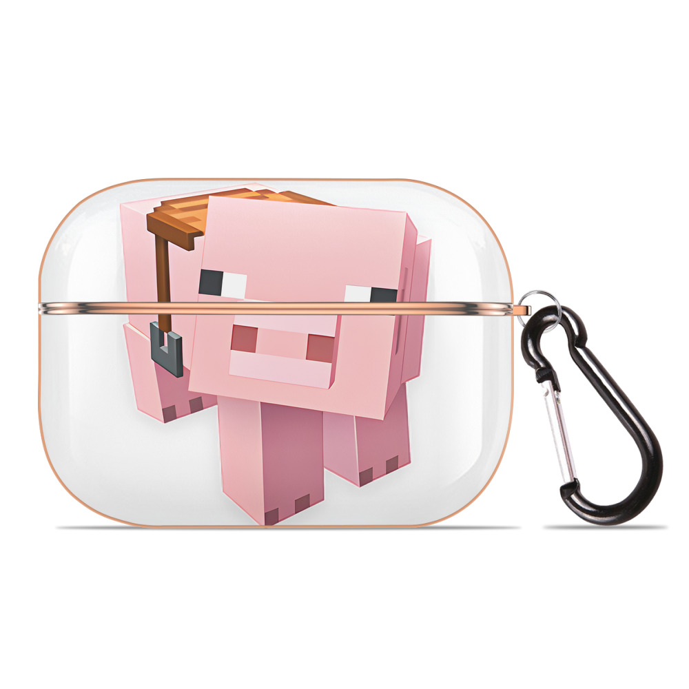 （画像用） マインクラフト ブロックの世界 Minecraft MC Block world 【AirPods Pro用】ハードシェル保護ケース｜耐衝撃・防指紋・カラビナ付き商品仕様