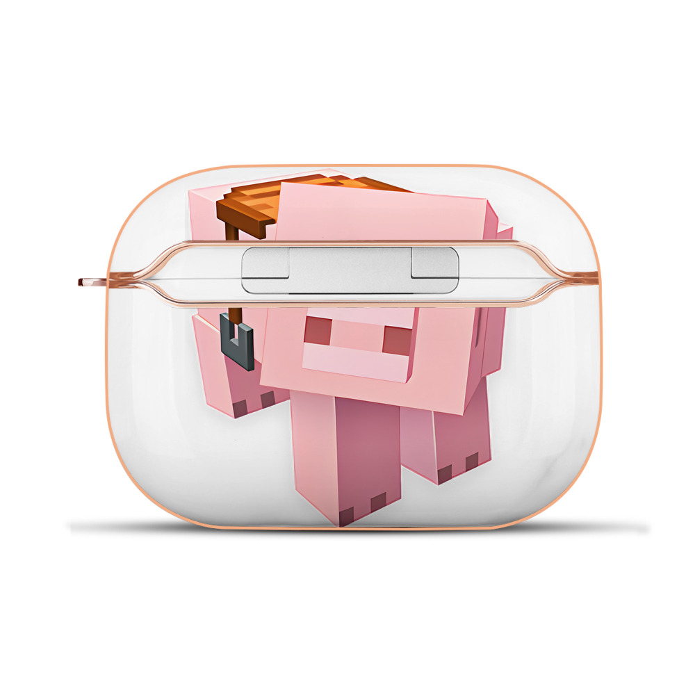 （画像用） マインクラフト ブロックの世界 Minecraft MC Block world 【AirPods Pro用】ハードシェル保護ケース｜耐衝撃・防指紋・カラビナ付き商品仕様