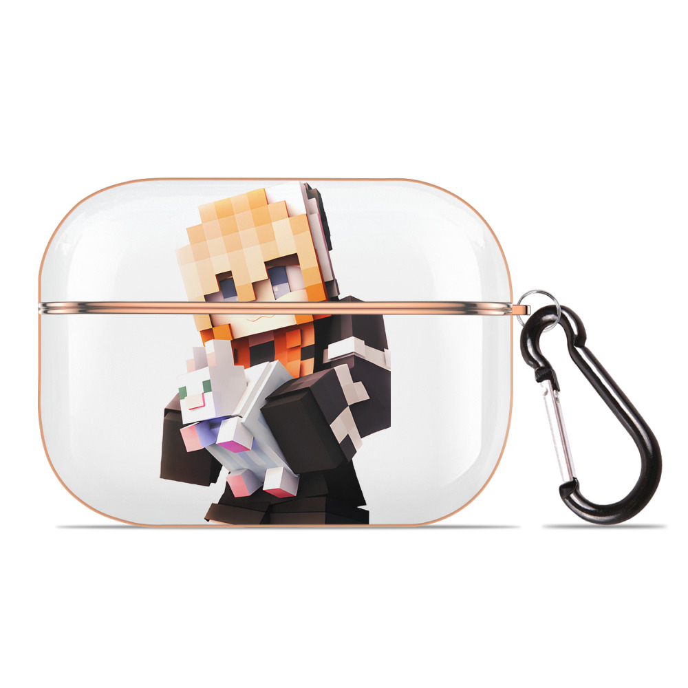 （画像用） マインクラフト ブロックの世界 Minecraft MC Block world 【AirPods Pro用】ハードシェル保護ケース｜耐衝撃・防指紋・カラビナ付き商品仕様