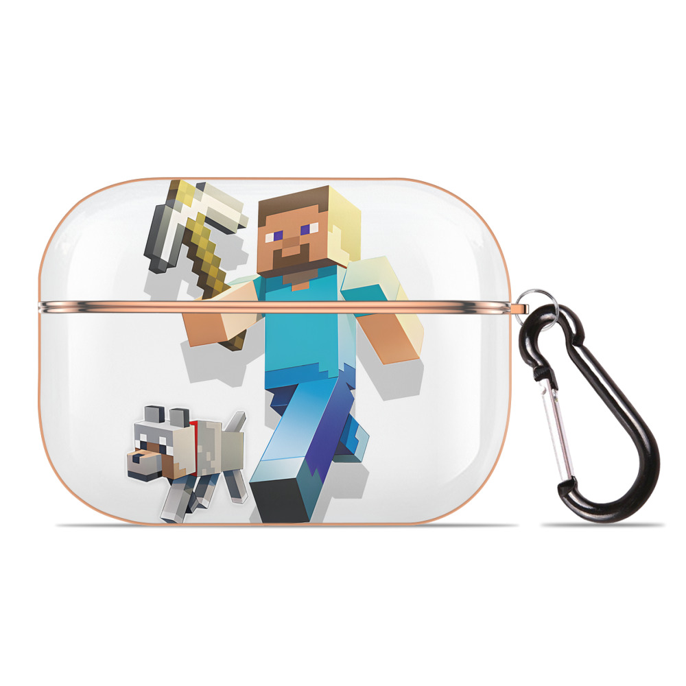 （画像用） マインクラフト ブロックの世界 Minecraft MC Block world 【AirPods Pro用】ハードシェル保護ケース｜耐衝撃・防指紋・カラビナ付き商品仕様