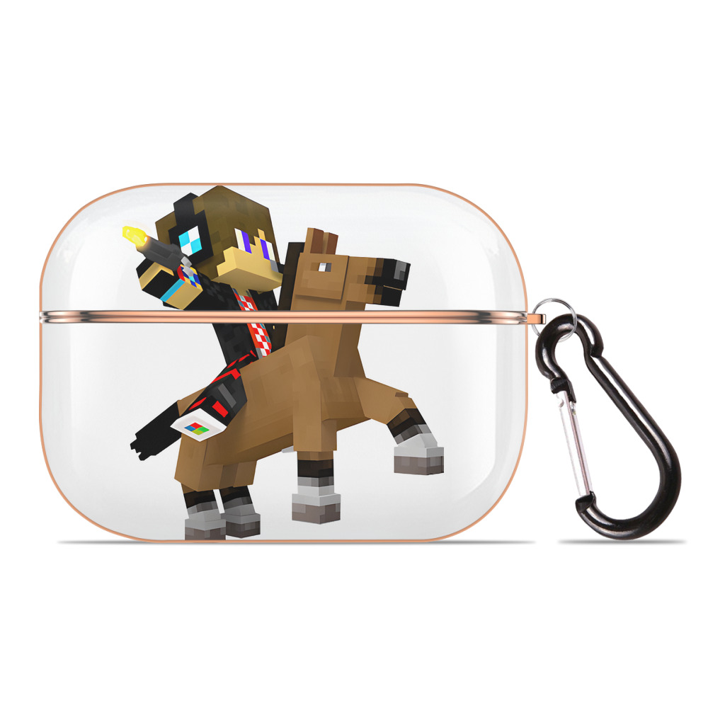 （画像用） マインクラフト ブロックの世界 Minecraft MC Block world 【AirPods Pro用】ハードシェル保護ケース｜耐衝撃・防指紋・カラビナ付き商品仕様