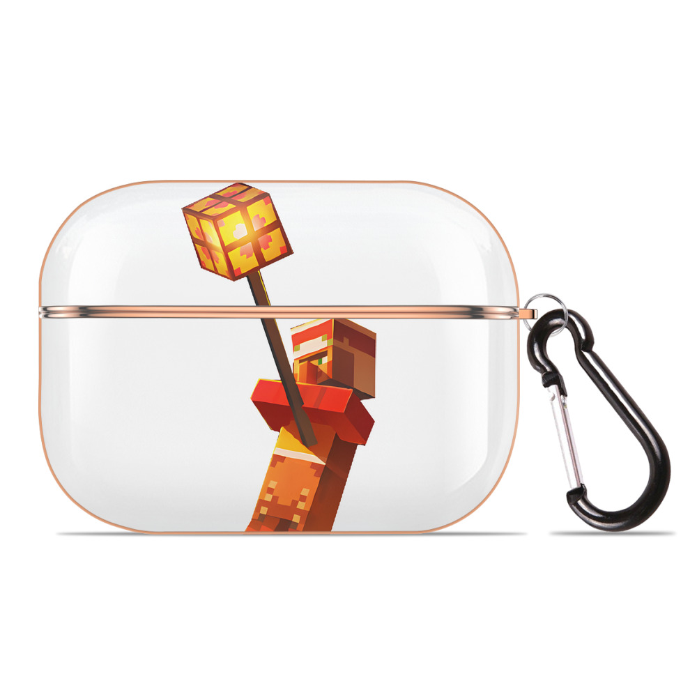 （画像用） マインクラフト ブロックの世界 Minecraft MC Block world 【AirPods Pro用】ハードシェル保護ケース｜耐衝撃・防指紋・カラビナ付き商品仕様
