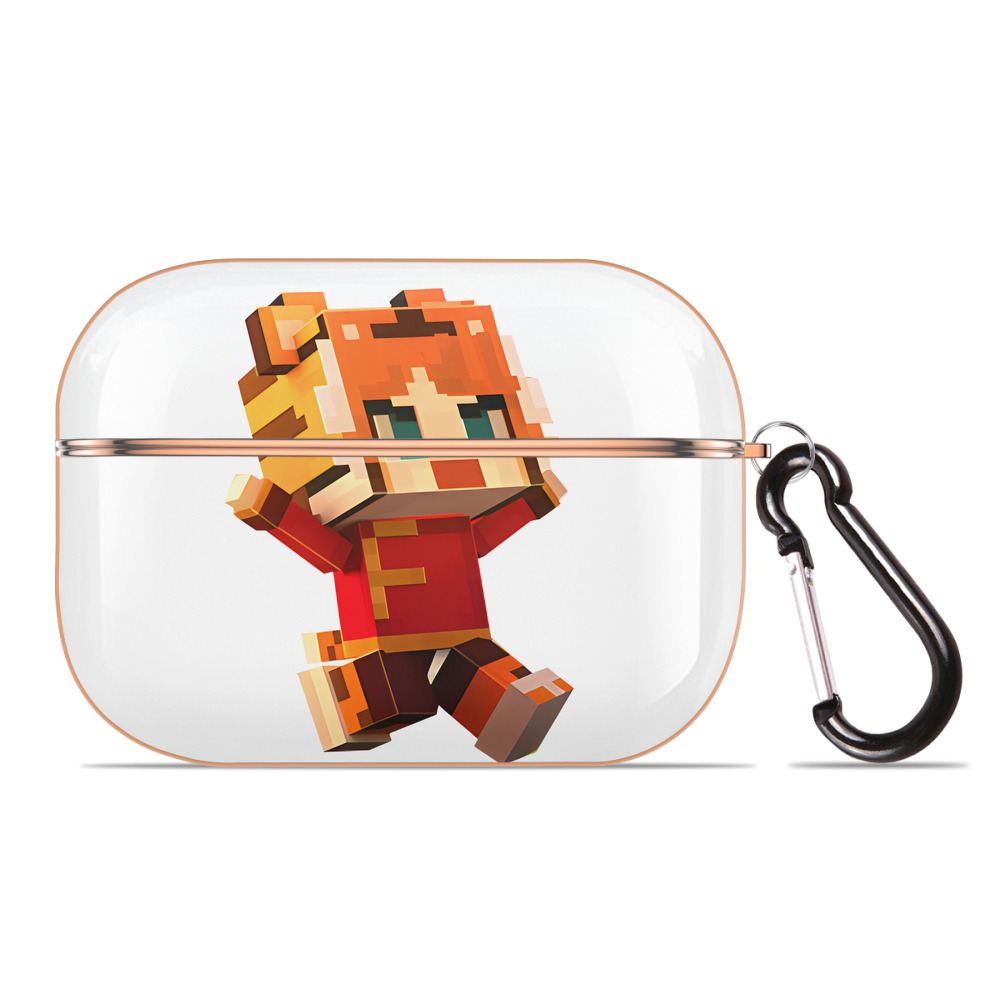 （画像用） マインクラフト ブロックの世界 Minecraft MC Block world 【AirPods Pro用】ハードシェル保護ケース｜耐衝撃・防指紋・カラビナ付き商品仕様